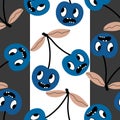 Cartoon fruit seamless retro cherry pattern for wrapping paper and fabrics and linens and kids accessories