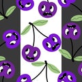 Cartoon fruit seamless retro cherry pattern for wrapping paper and fabrics and linens and kids accessories