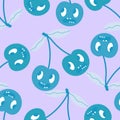 Cartoon fruit seamless retro cherry pattern for wrapping paper and fabrics and linens and kids accessories