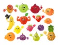 Cartoon fruits and berries