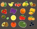 Cartoon fruits set Royalty Free Stock Photo