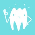 A cartoon fun tooth for the logo of the dental clinic