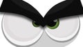 Cartoon Funny Angry Character Eyes Close Up