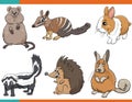 Cartoon funny animal comic characters set