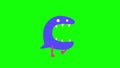 Cartoon funny animation gif character on isolated background. Blue Monster Man.