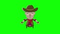 Cartoon funny animation gif character on isolated background. Cowboy. Wild west mood.