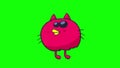 Cartoon funny animation gif character on isolated background. Cute monster cat.