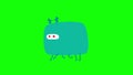 Cartoon funny animation gif character on isolated background. Cute monster centipede.