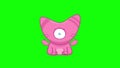 Cartoon funny animation gif character on isolated background. Cute Pink monster.