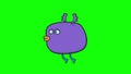 Cartoon funny animation gif character on isolated background. Melancholic bird.