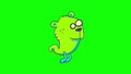 Cartoon funny animation gif character on isolated background. Monster Bear.