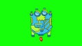 Cartoon funny animation gif character on isolated background. Spaceship. Cosmic lover.