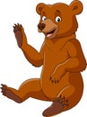 Cartoon funny bear waving isolated on white background Royalty Free Stock Photo