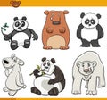 cartoon funny bears wild animal comic characters set