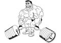 Cartoon funny bodybuilder
