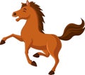 Cartoon funny brown horse standing Royalty Free Stock Photo