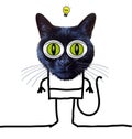 Cartoon Funny Cat Having an Idea
