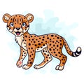 Cartoon funny cheetah isolated on white background