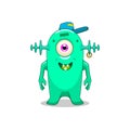 cartoon funny childish alien vector illustration