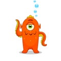 cartoon funny childish alien vector illustration