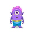 cartoon funny childish alien vector illustration