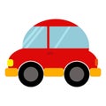 Cartoon funny city car small sedan isolated illustration for children