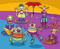 Cartoon funny clowns and comedians characters group Royalty Free Stock Photo