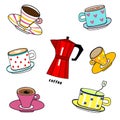 Cartoon funny colorful cups Royalty Free Stock Photo