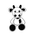 Cartoon funny cow art ink illustration