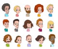 Cartoon funny cute characters vector avatars Royalty Free Stock Photo