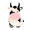 Cartoon funny cute cow isolated on white background. Can be used for t-shirt print, kids wear fashion design, baby shower Royalty Free Stock Photo