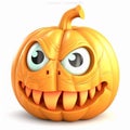 cartoon funny cute halloween pumpkin 3d isolated on white background, humorous halloween Royalty Free Stock Photo