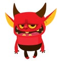 Cartoon funny devil laughing. Vector illustration for Halloween Royalty Free Stock Photo