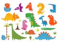 Cartoon funny dinosaurs