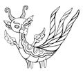 Cartoon funny Dragon fantasy coloring page for kids and adults