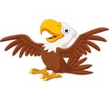 Cartoon funny eagle flying