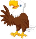 Cartoon funny eagle presenting