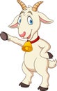 Cartoon funny goat presenting