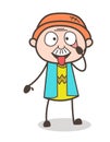 Cartoon Funny Grandpa Making Face Vector Illustration