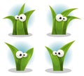 Cartoon Funny Grass Leaves Characters