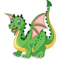 Cartoon funny green dragon