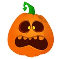 Cartoon  funny  halloween pumpkin head isolated on white background. Vector illustration Royalty Free Stock Photo