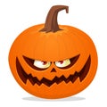 Cartoon  funny  halloween pumpkin head isolated on white background. Vector illustration Royalty Free Stock Photo