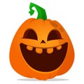 Cartoon  funny  halloween pumpkin head isolated on white background. Vector illustration Royalty Free Stock Photo