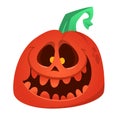 Cartoon  funny  halloween pumpkin head isolated on white background. Vector illustration Royalty Free Stock Photo