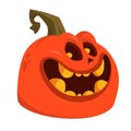 Cartoon  funny  halloween pumpkin head isolated on white background. Vector illustration Royalty Free Stock Photo