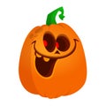 Cartoon  funny  halloween pumpkin head isolated on white background. Vector illustration Royalty Free Stock Photo