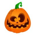 Cartoon  funny  halloween pumpkin head isolated on white background. Vector illustration Royalty Free Stock Photo