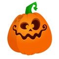 Cartoon  funny  halloween pumpkin head isolated on white background. Vector illustration Royalty Free Stock Photo