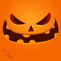 Cartoon funny  Halloween pumpkin head with scary face expression. Vector illustration of jack-o-lantern monster character design Royalty Free Stock Photo